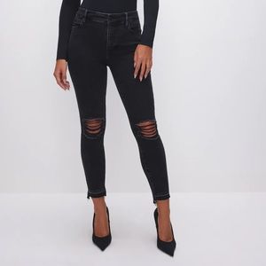 Good American good waist skinny cropped jeans